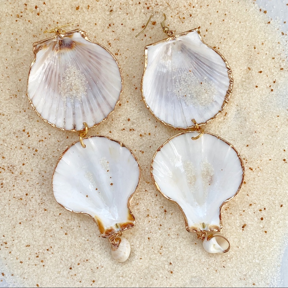 Custom Shell Drop Earrings - image 3
